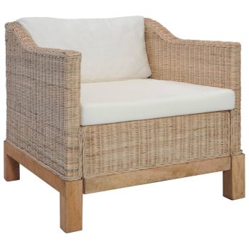 2-dijelni set sofa od prirodnog ratana s jastucima