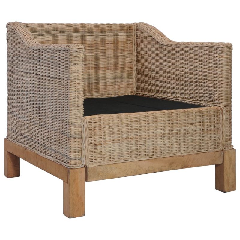 2-dijelni set sofa od prirodnog ratana s jastucima - Slika 4