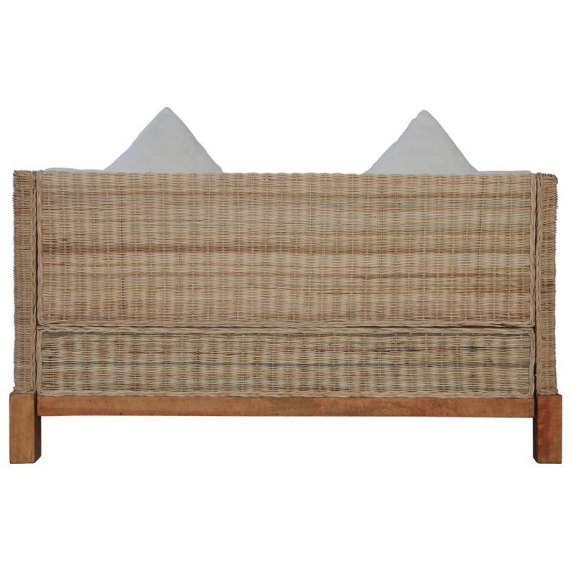 2-dijelni set sofa od prirodnog ratana s jastucima - Slika 4
