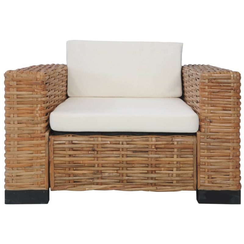 2-dijelni set sofa od prirodnog ratana s jastucima - Slika 4