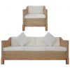 2-dijelni set sofa od prirodnog ratana s jastucima
