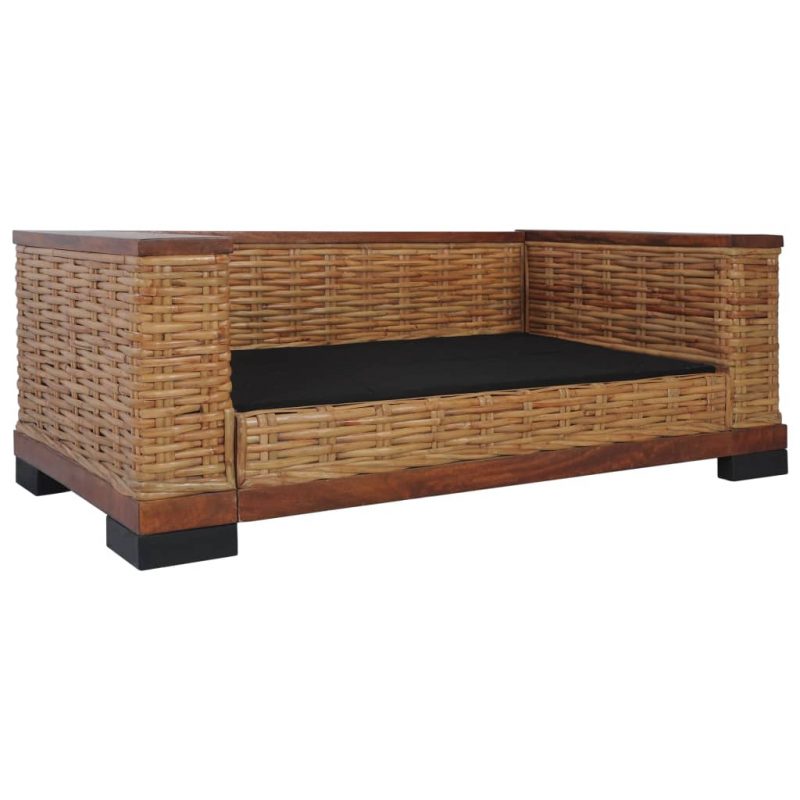 2-dijelni set sofa od prirodnog ratana s jastucima smeđi - Slika 4