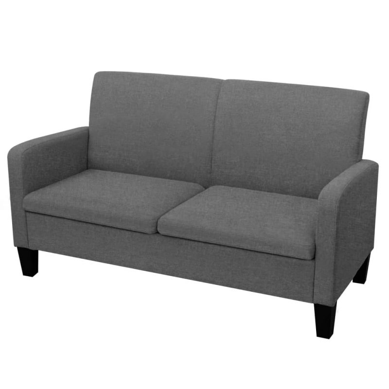 2-dijelni set sofa od tkanina tamnosivi - Slika 4