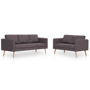 2-dijelni set sofa od tkanine bež