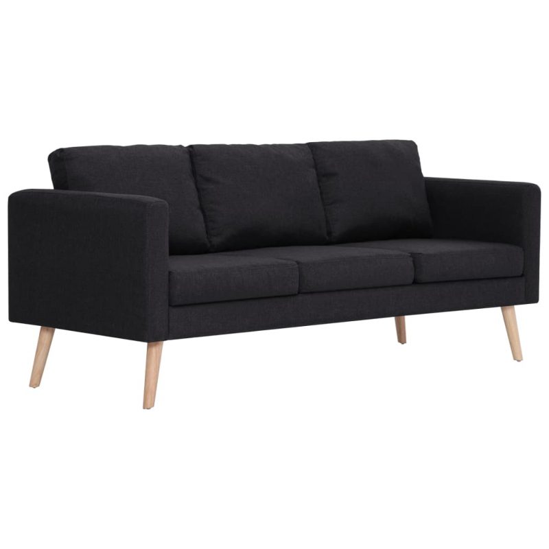 2-dijelni set sofa od tkanine crni - Slika 4