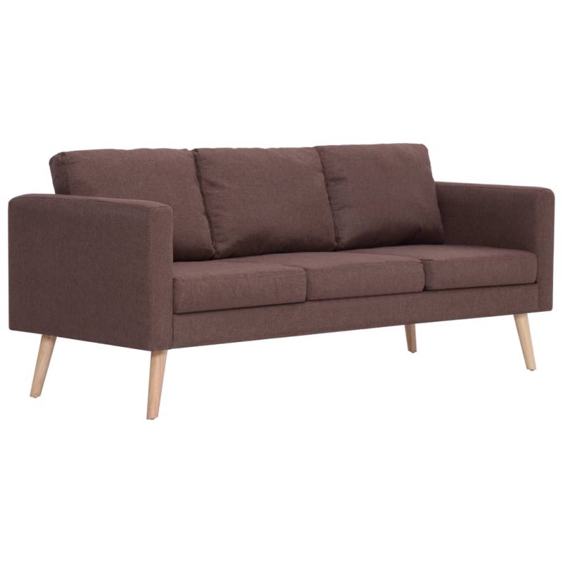 2-dijelni set sofa od tkanine smeđi - Slika 4