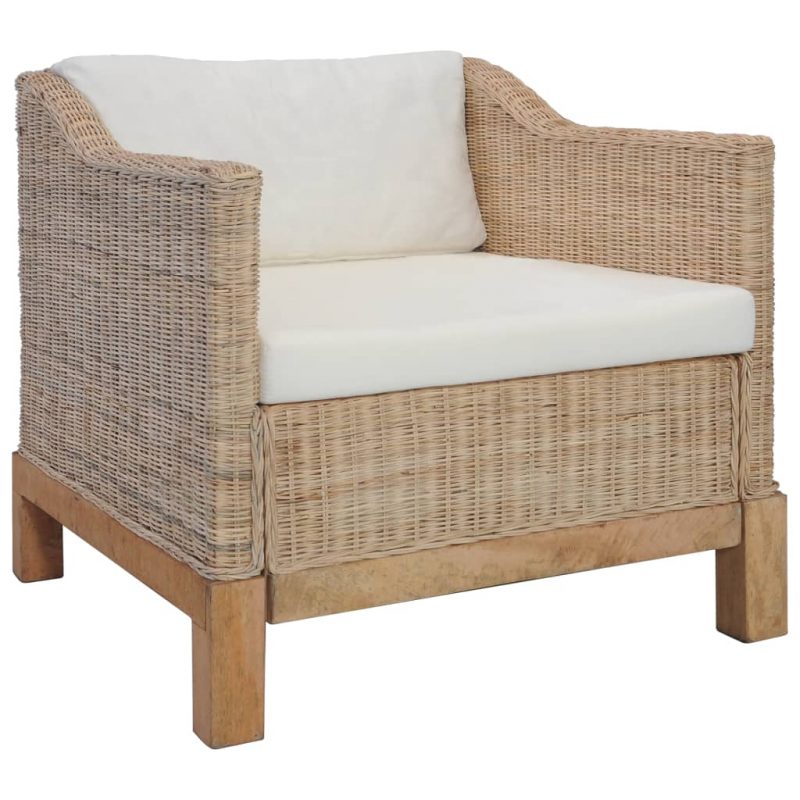 3-dijelni set sofa od prirodnog ratana s jastucima - Slika 3