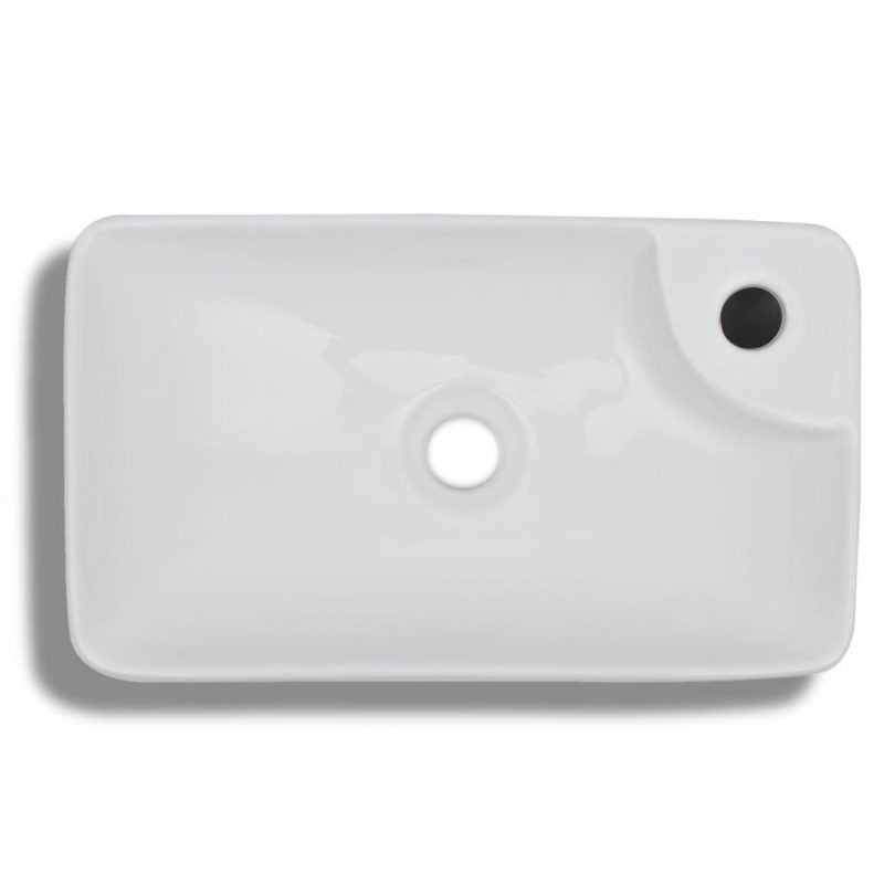 Bijeli keramički umivaonik with Faucet Hole White - Slika 3