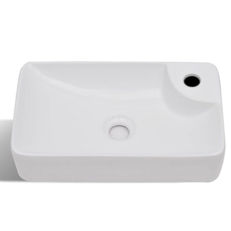 Bijeli keramički umivaonik with Faucet Hole White - Slika 4