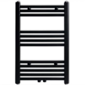 Crni Kupaonski Radijator za Ručnike Centralno Grijanje Ravni 500 x 764 mm