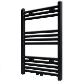 Crni Kupaonski Radijator za Ručnike Centralno Grijanje Ravni 500 x 764 mm