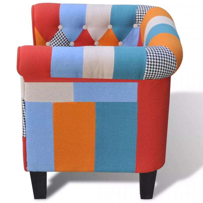Fotelja s Patchwork Dizajnom Tkanina - Slika 3