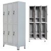 Garderobni Ormar s 6 odjeljaka Čelik 90x45x180 cm Sivi