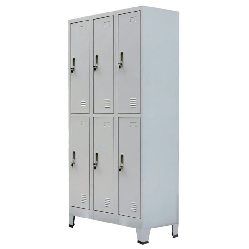 Garderobni Ormar s 6 odjeljaka Čelik 90x45x180 cm Sivi - Slika 4