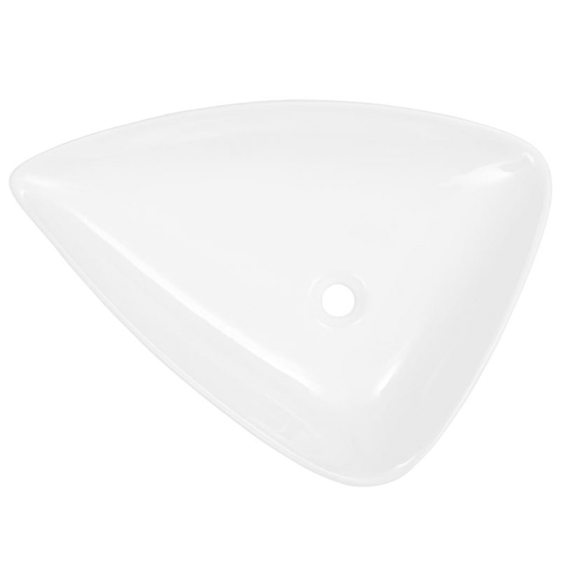 Keramički trokutasti umivaonik bijeli 645 x 455 x 115 mm - Slika 3