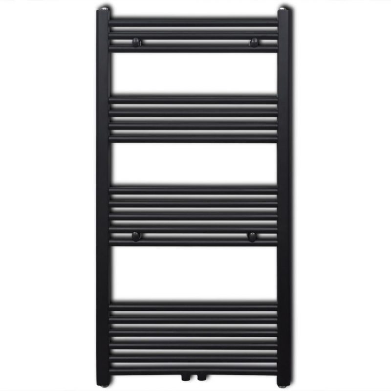 Kupaonski Radijator za Ručnike Centralno Grijanje Crni 600 x 1160 mm