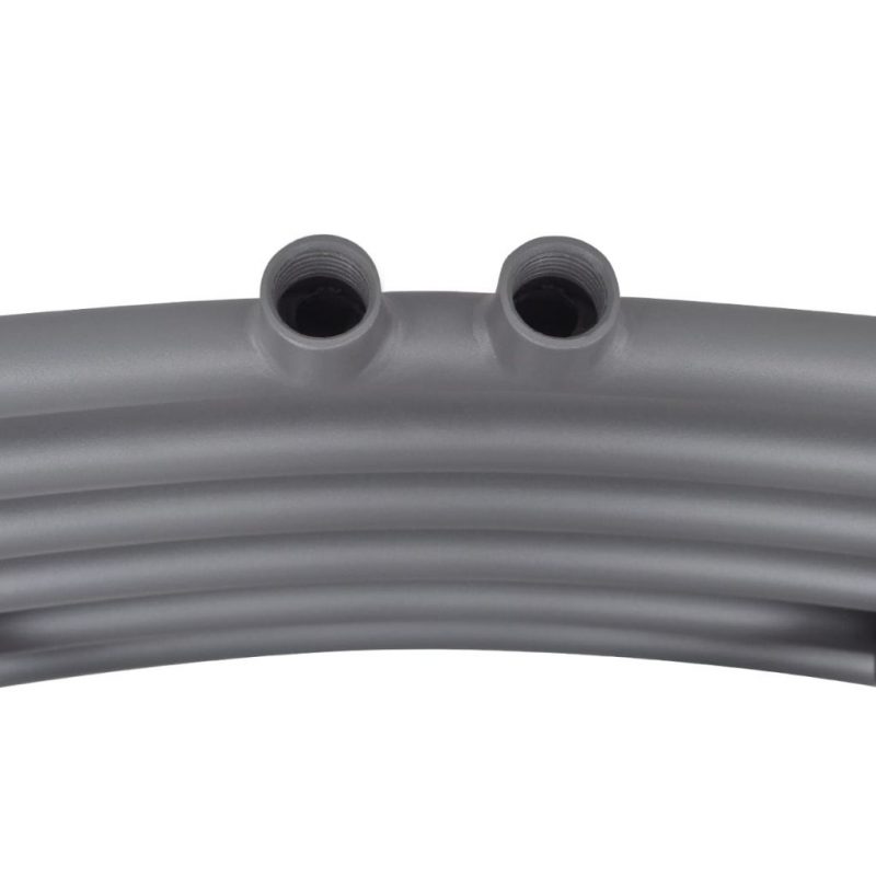 Kupaonski radijator za ručnike s prečkama zakrivljeni sivi 500x1160 mm - Slika 4