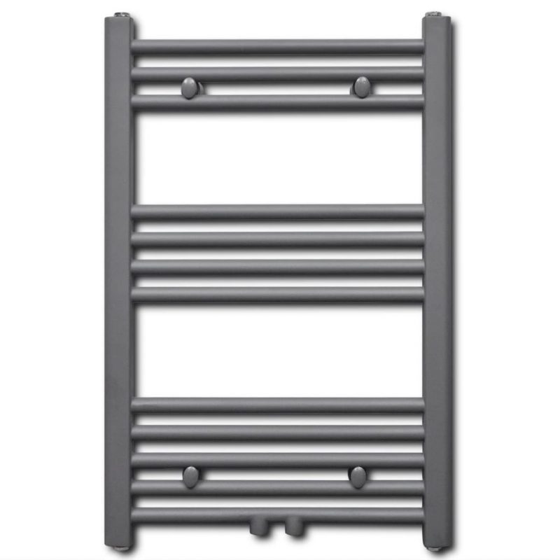 Kupaonski Radijator za Ručnike Centralno Grijanje Sivi 500 x 764 mm