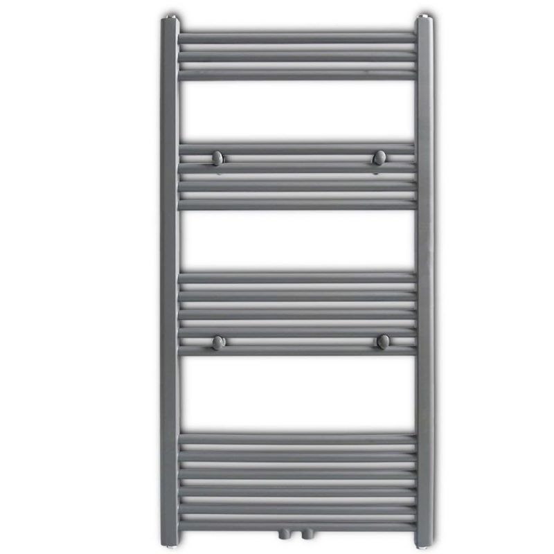 Kupaonski Radijator za Ručnike Centralno Grijanje Sivi 600 x 1160 mm