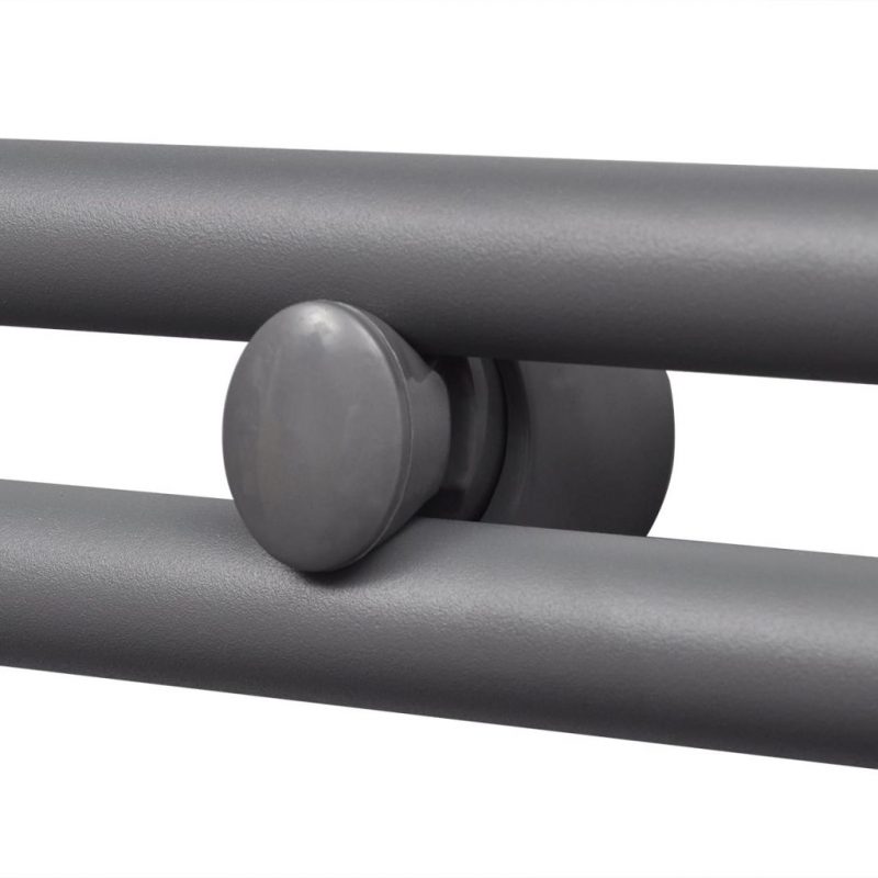 Kupaonski radijator za ručnike s prečkama ravni sivi 600 x 1160 mm - Slika 4