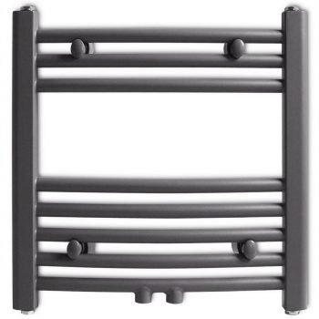 Kupaonski Radijator za Ručnike Centralno Grijanje Sivi Zaobljeni 480 x 480 mm