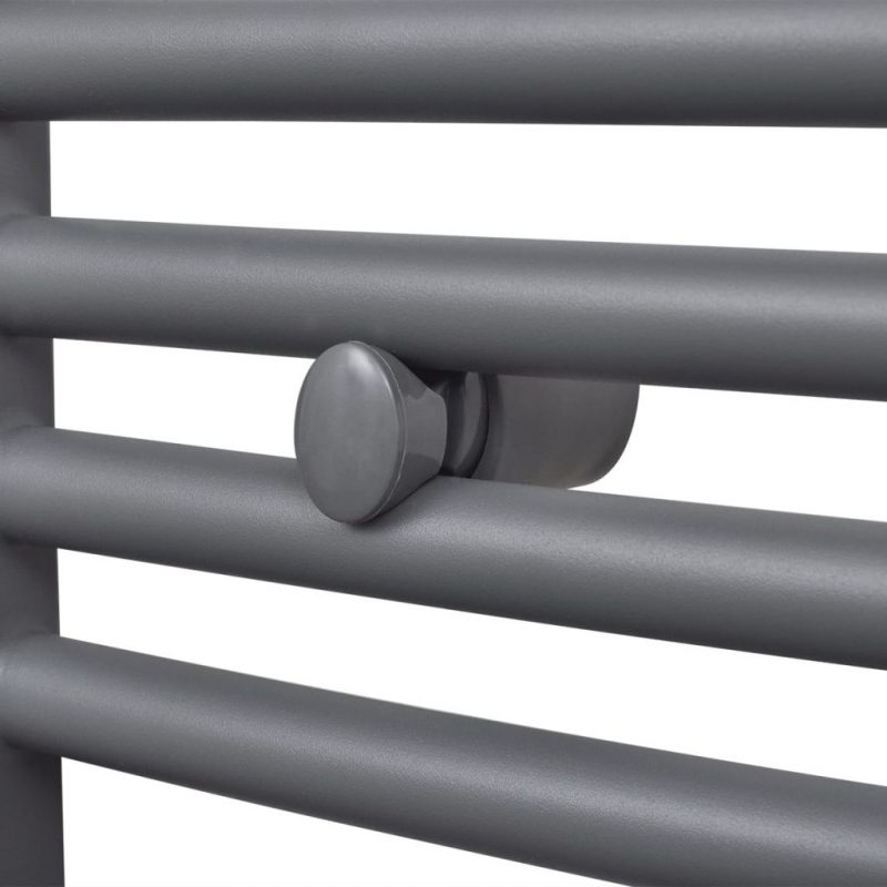 Kupaonski radijator za ručnike s prečkama zaobljeni sivi 480 x 480 mm - Slika 4