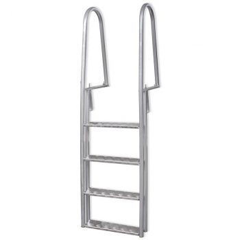 Ljestve za Bazen s 4 Stepenice Aluminijske 170 cm