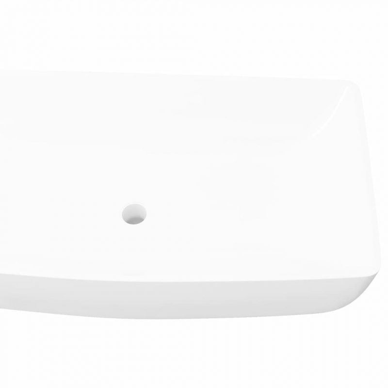 Luksuzni Keramički Pravokutni Umivaonik Bijeli 71 x 39 cm - Slika 4