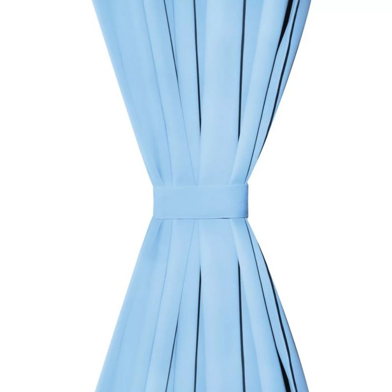 Mikro Satenske Zavjese 2 kom s Tregerima 140x175 cm Tirkizne - Slika 4