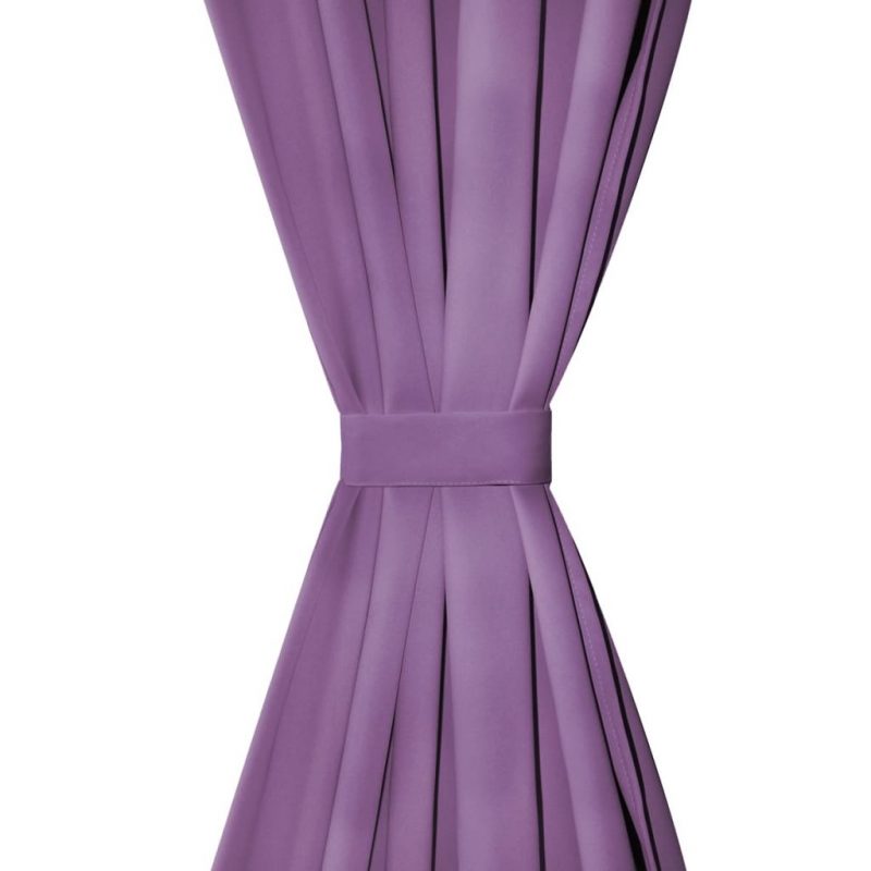 Mikro Satenske Zavjese 2 kom s Tregerima 140x225 cm Lila - Slika 4