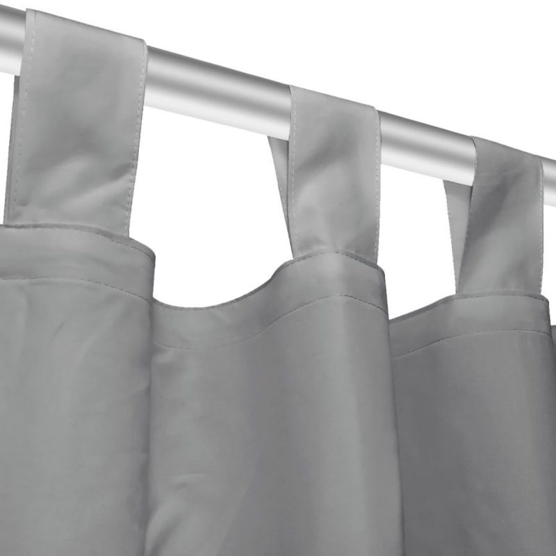 Mikro Satenske Zavjese 2 kom s Tregerima 140x225 cm Sive - Slika 3