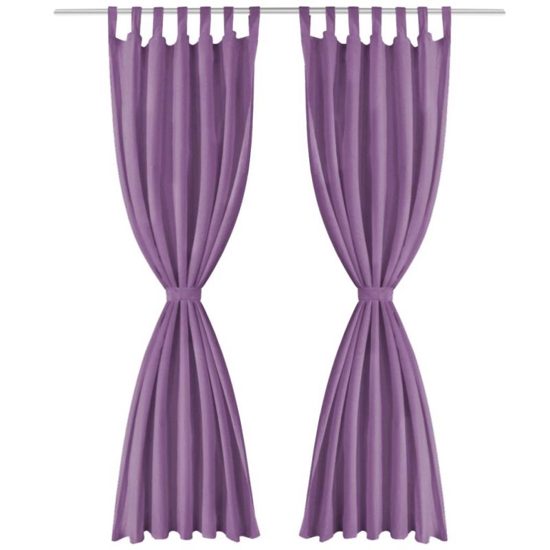 Mikro Satenske Zavjese 2 kom s Tregerima 140x245 cm Lila