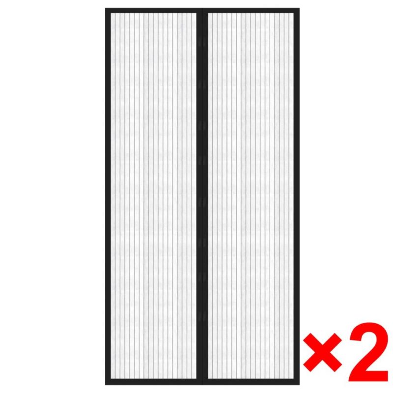 Mreža protiv insekata čičak trakom i magnetom 2 kom 210 x 100 cm Crna - Slika 3