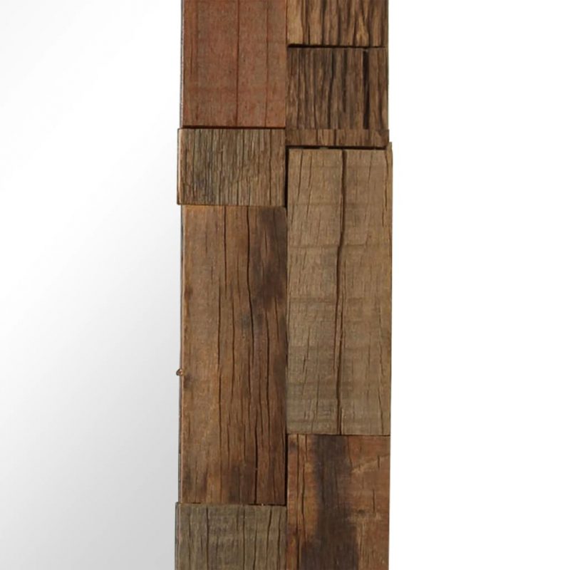 Ogledalo od masivnog obnovljenog drva 50 x 50 cm - Slika 4