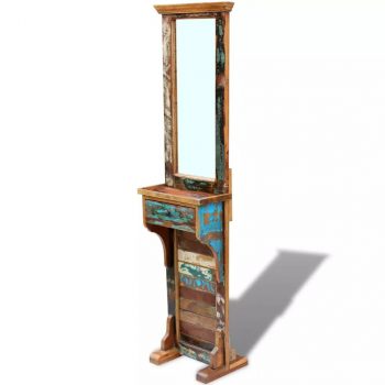 Ogledalo za Hodnik Masivno Obnovljeno Drvo 47x23x180 cm