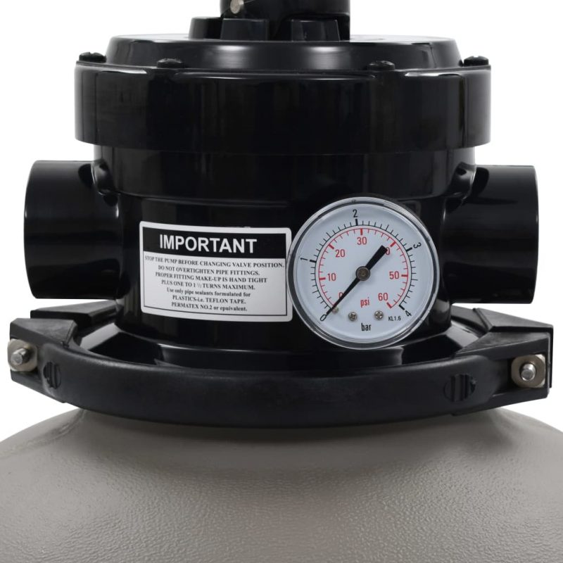 Pješčani filtar za bazen s ventilom s 4 položaja sivi 350 mm - Slika 3