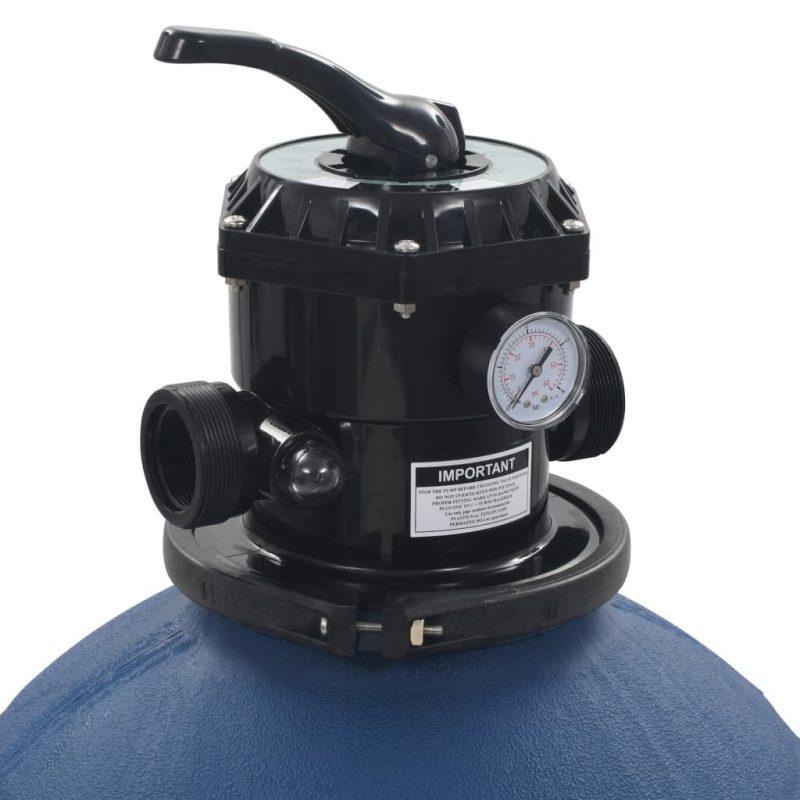 Pješčani filtar za bazen s ventilom sa 6 položaja plavi 560 mm - Slika 4