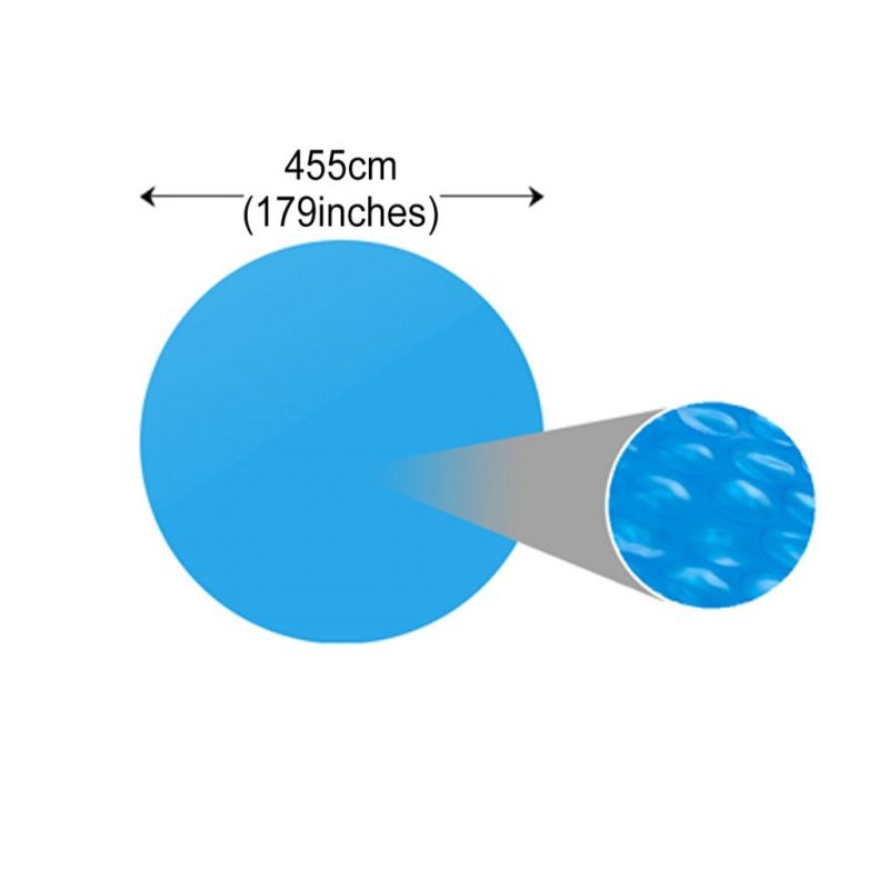 Plutajući Okrugli PE Solarni Pokrivač za Bazen 455 cm Plavi - Slika 4