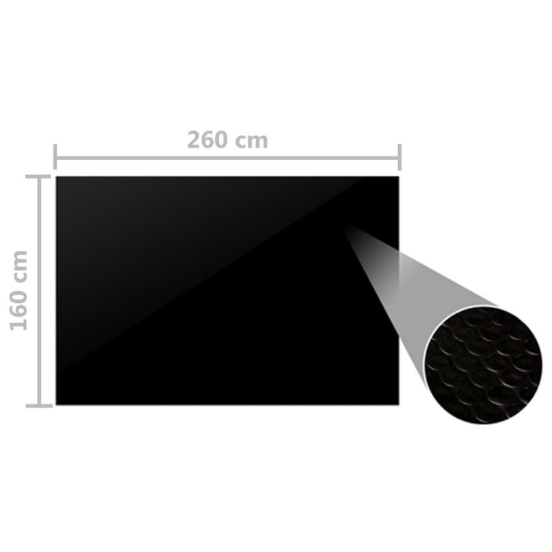 Pokrivač za bazen crni 260 x 160 cm PE - Slika 4