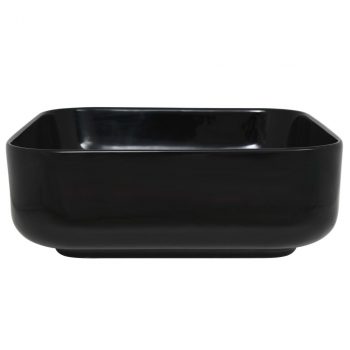 Pravokutni keramički umivaonik crni 38 x 38 x 13