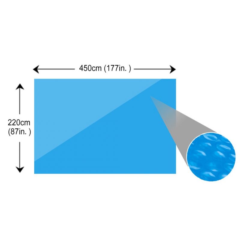 Pravokutni plavi bazenski prekrivač od PE 450 x 220 cm - Slika 3