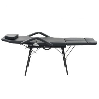 Prenosiva kozmetička stolica od umjetne kože 185 x 78 x 76 cm crna