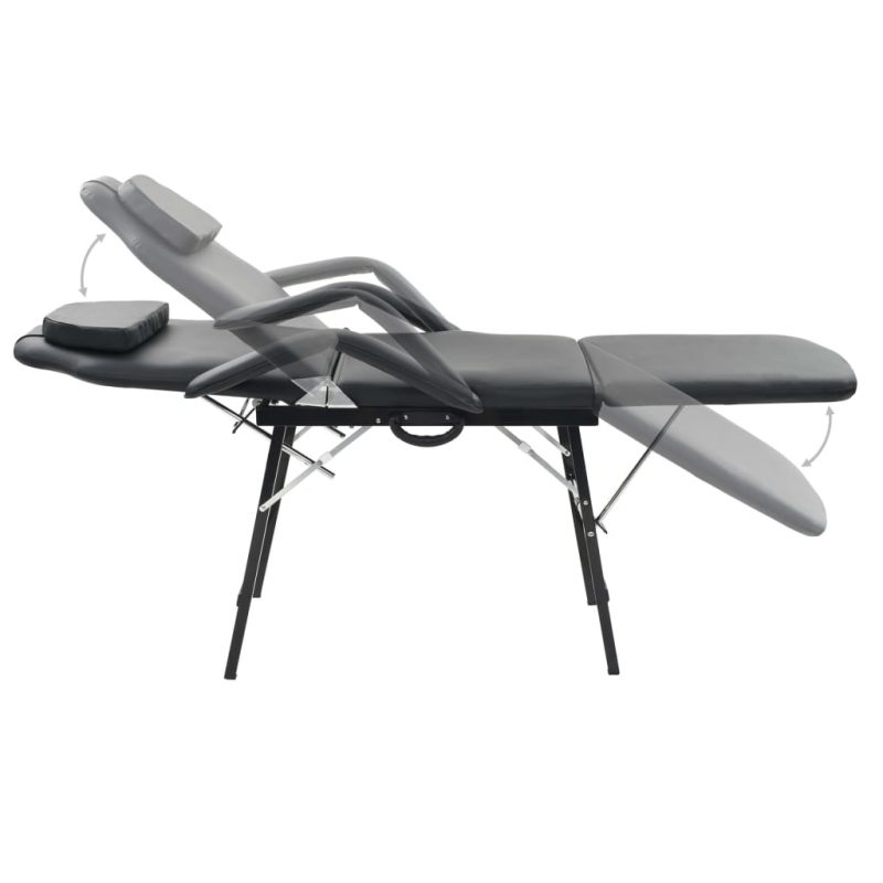 Prenosiva kozmetička stolica od umjetne kože 185 x 78 x 76 cm crna - Slika 3