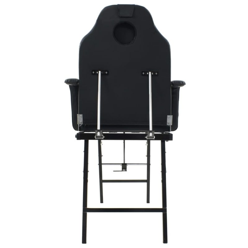 Prenosiva kozmetička stolica od umjetne kože 185 x 78 x 76 cm crna - Slika 4
