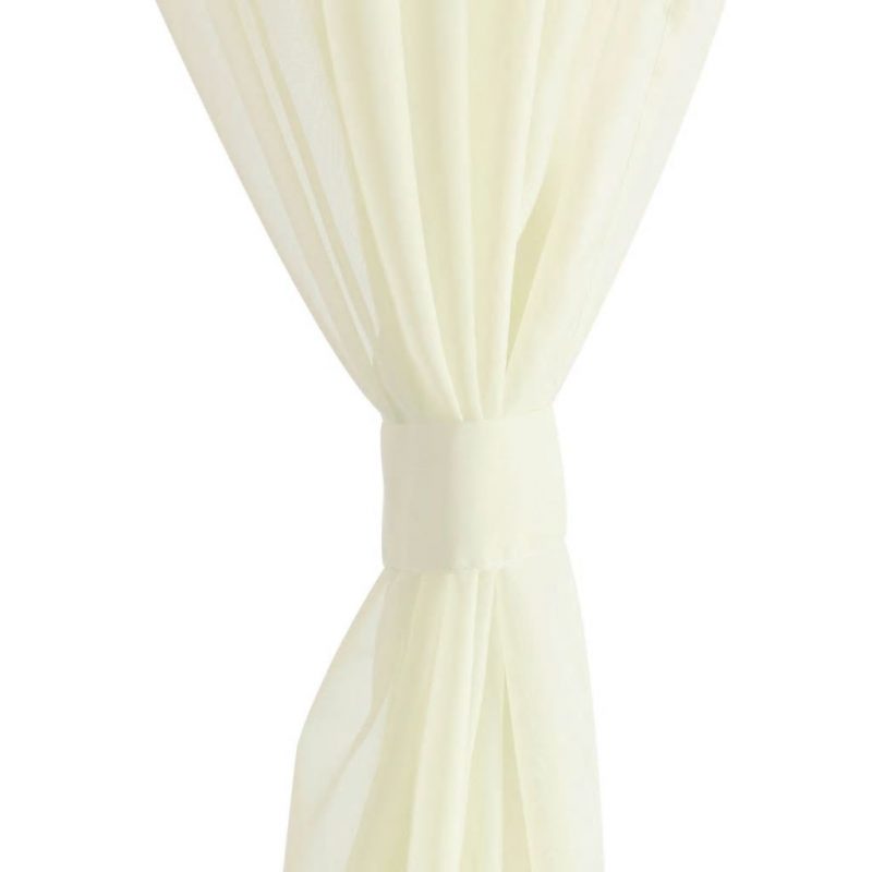 Prozirne zavjese u krem boji 140 x 245 cm 2 kom - Slika 4