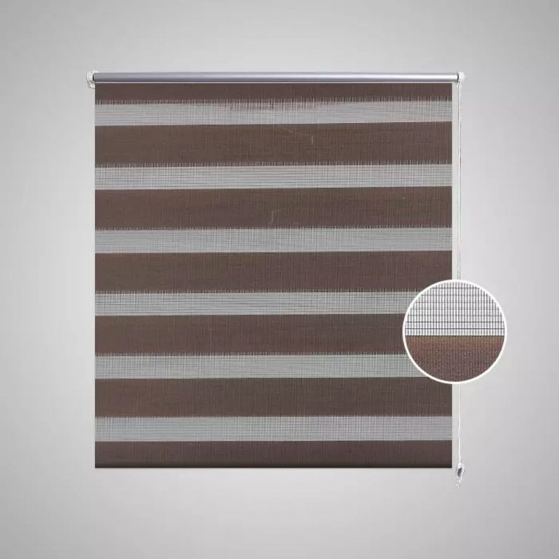 Rolo smeđe zavjese sa zebrastim linijama 70 x 120 cm - Slika 3
