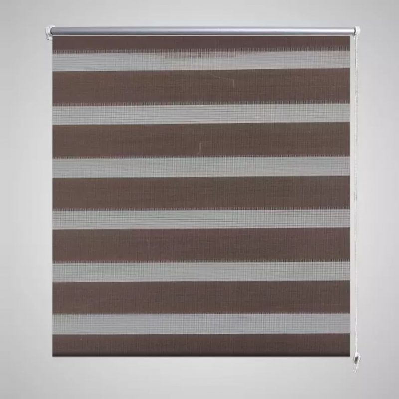 Rolo smeđe zavjese sa zebrastim linijama 70 x 120 cm