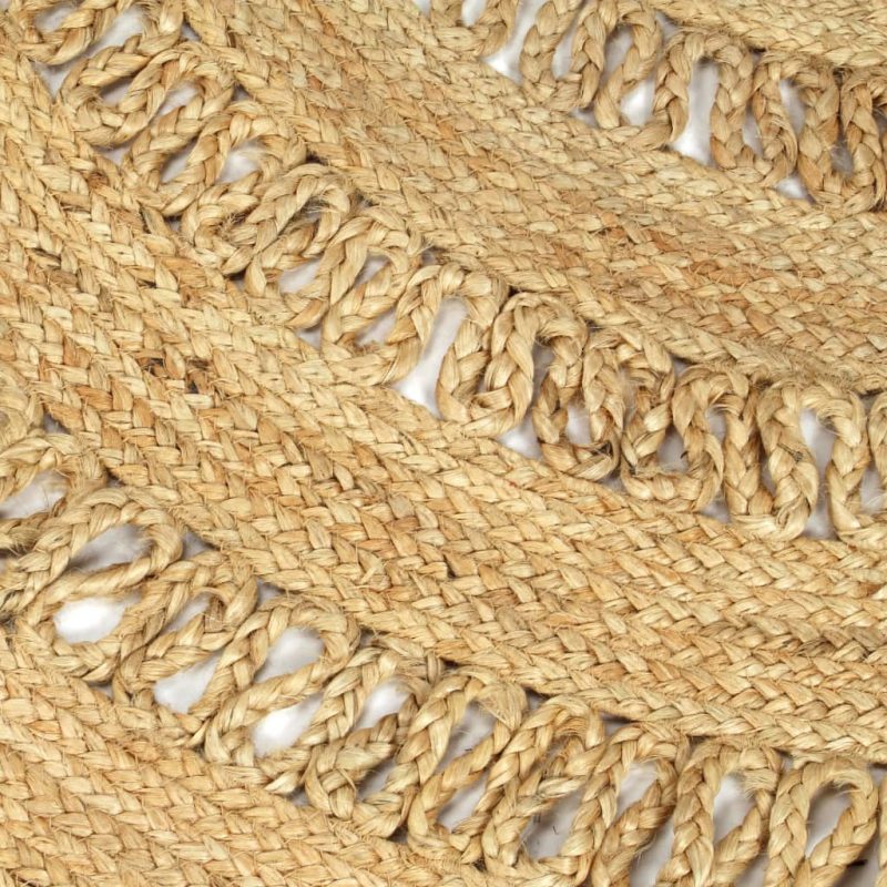 Ručno rađeni pleteni tepih od jute 150 cm - Slika 4