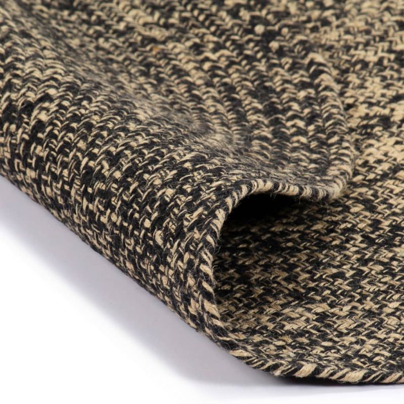 Ručno rađeni tepih od jute crne i prirodne boje 120 cm - Slika 3