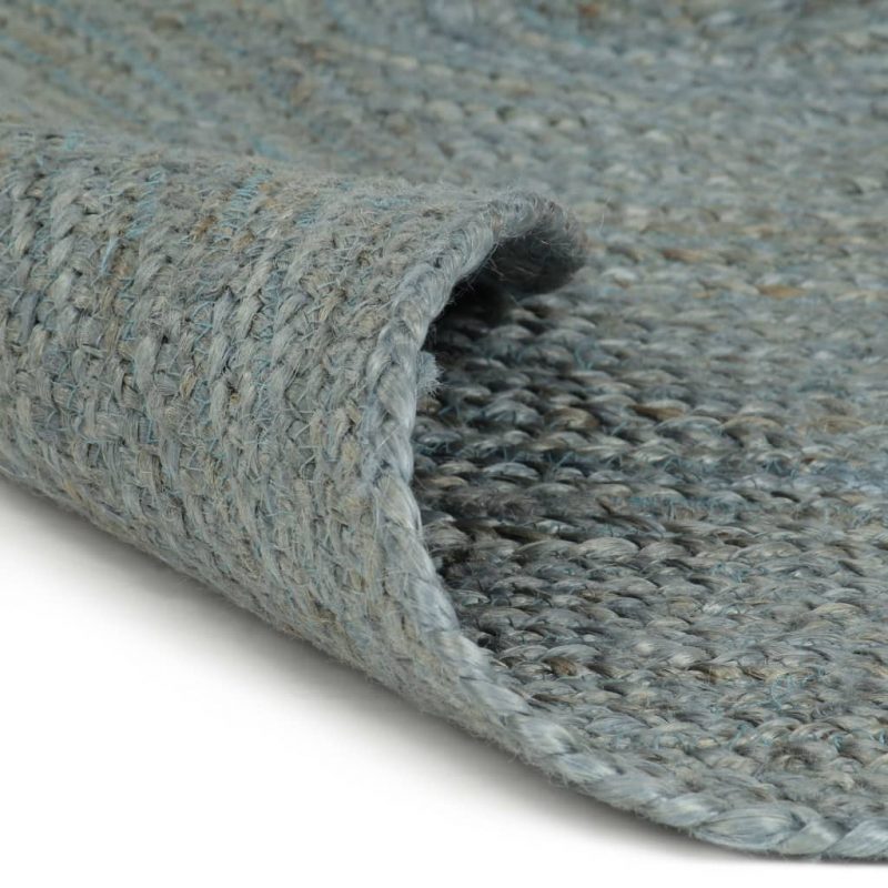 Ručno rađeni tepih od jute okrugli 90 cm maslinastozeleni - Slika 4